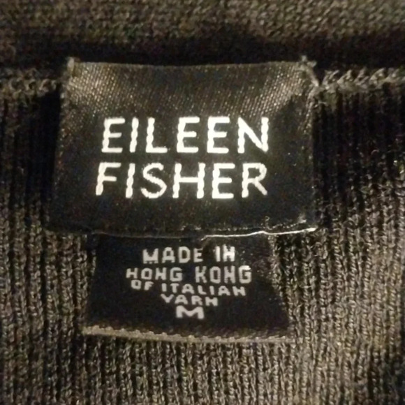 Eileen Fisher Ultra Fine Merino Straight Long Cardigan Black Size M Preowned - Picture 5 of 6